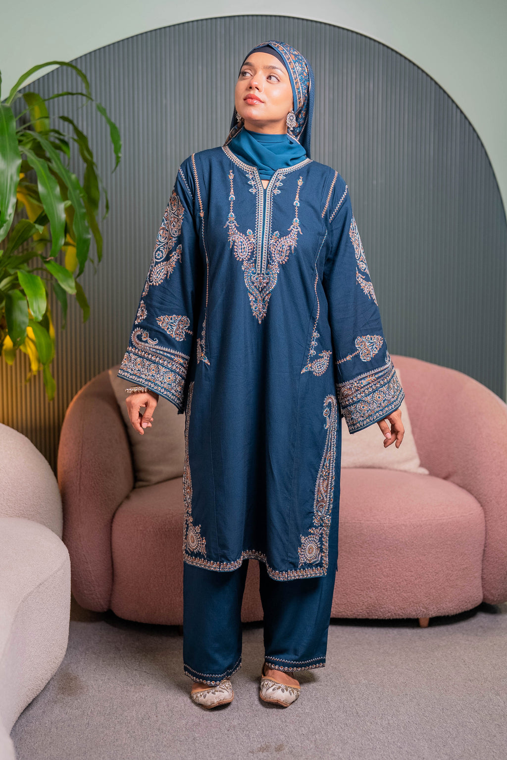 Laila | 3-Piece Embroidered  Suit Set