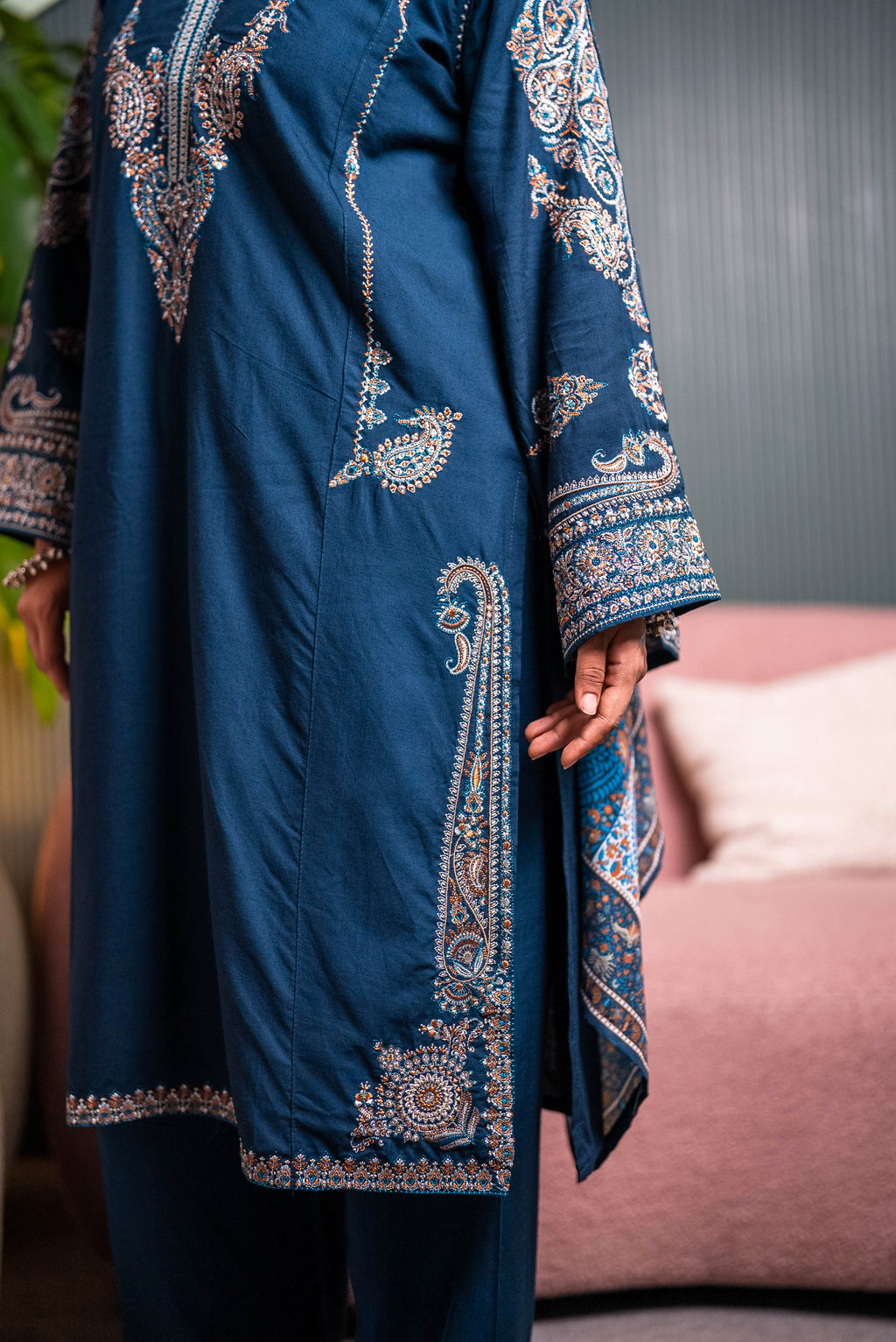 Laila | 3-Piece Embroidered  Suit Set