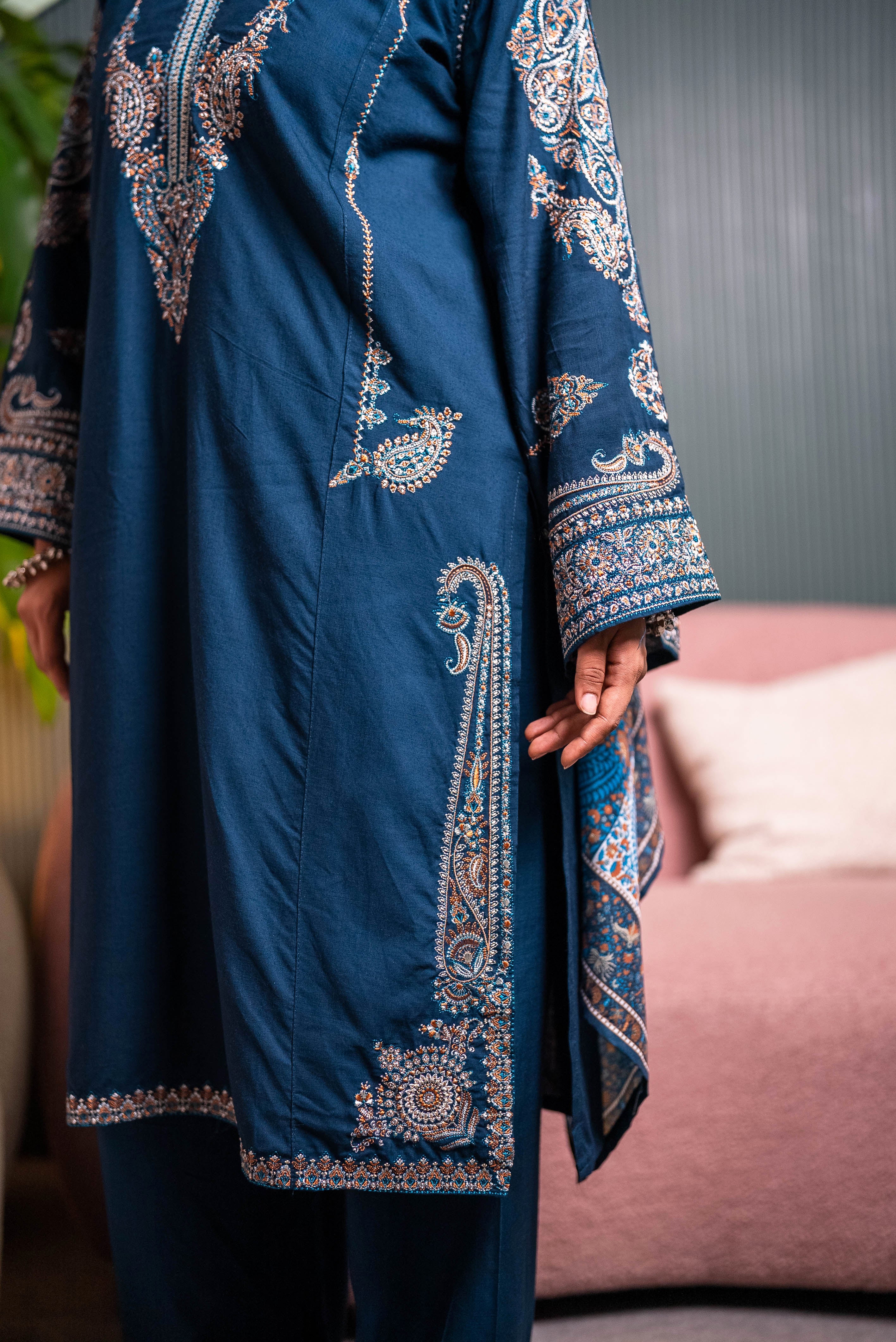Laila | 3-Piece Embroidered  Suit Set