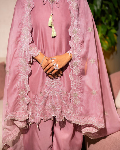 Nooran Embroidered Organza 3-Piece Suit Set