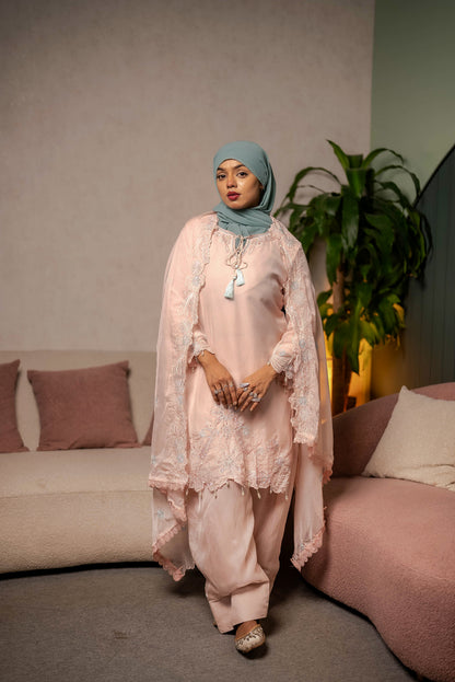 Nooran Embroidered Organza 3-Piece Suit Set