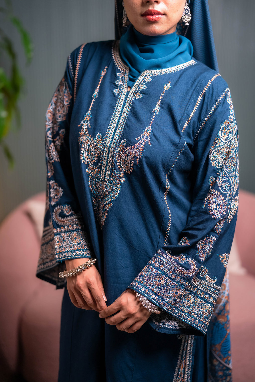 Laila | 3-Piece Embroidered  Suit Set