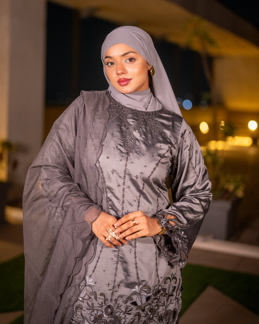 Aafreen 3 Piece Suit Set GREY