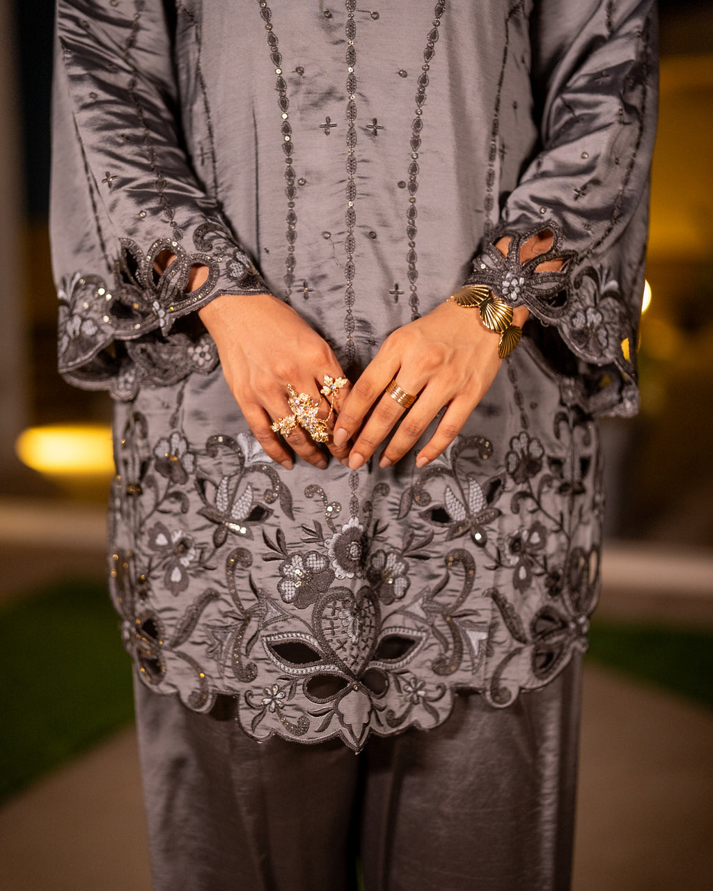 Aafreen 3 Piece Suit Set GREY
