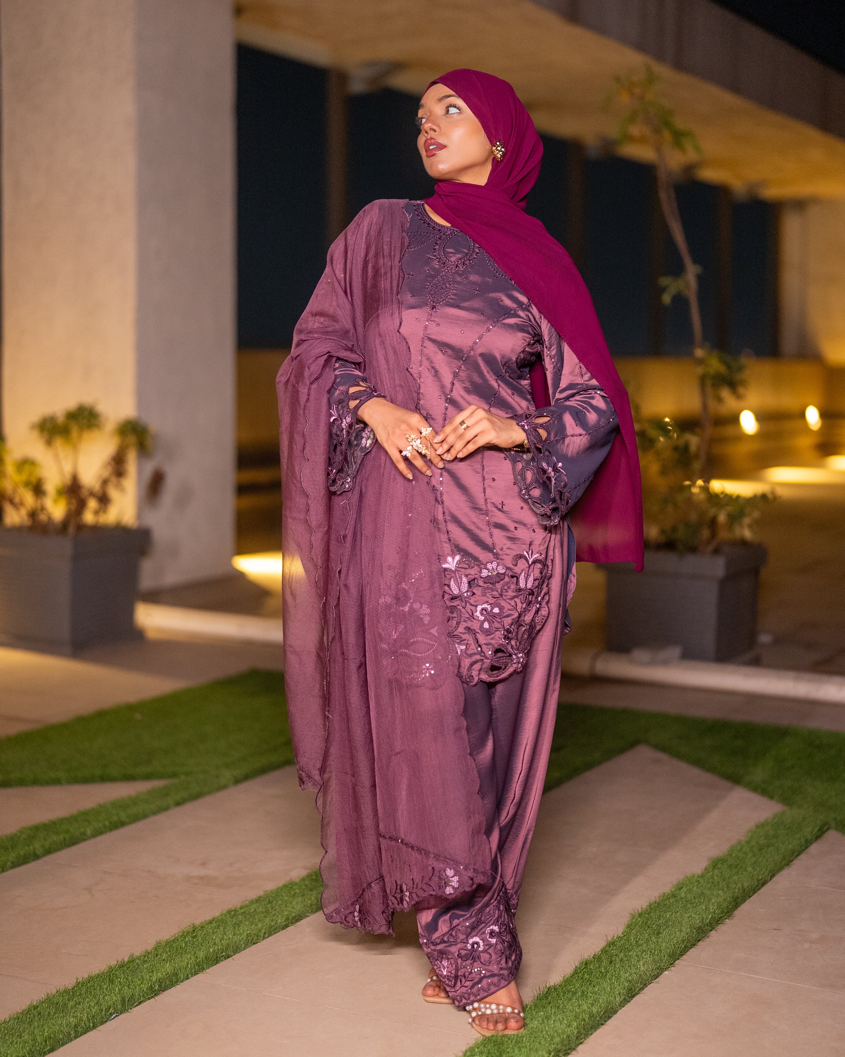 Aafreen 3 Piece Suit Set PURPLE