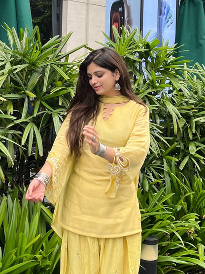 LEMON YELLOW HEART CO-ORD SET