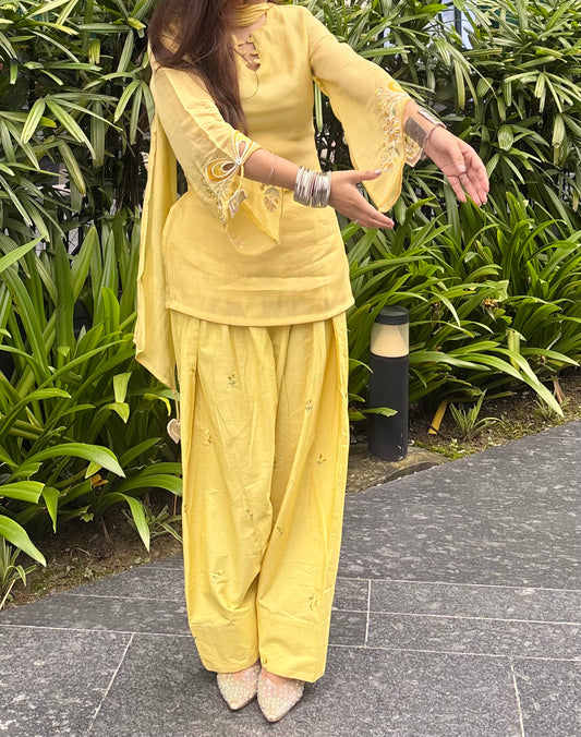 LEMON YELLOW HEART CO-ORD SET