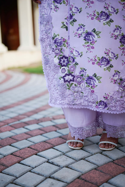 Gulrukh purple 3 piece suit